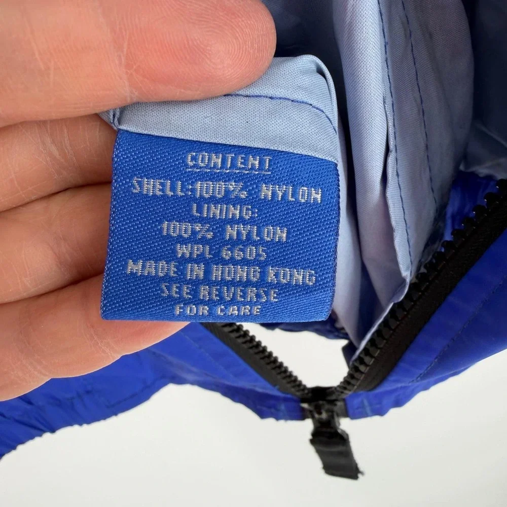 VTG 90s Dunbrooke Pit‎ Row Colorblock Windbreaker XL Blue Vented Embroidered